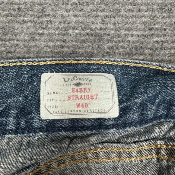 Lee Cooper Harry Style Straight Leg Dark Wash Blue Denim Jeans Mens Size 40 w - Picture 9 of 13